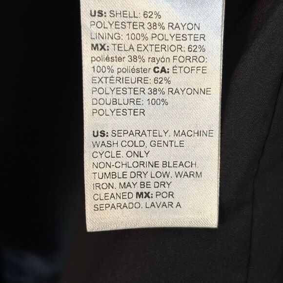 Chico’s L black dress coat lined single closure pockets (Chico’s size 2) - Picture 9 of 10